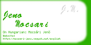 jeno mocsari business card
